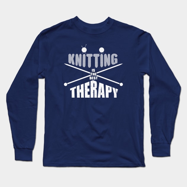 Knitting is the best therapy Long Sleeve T-Shirt by FunawayHit